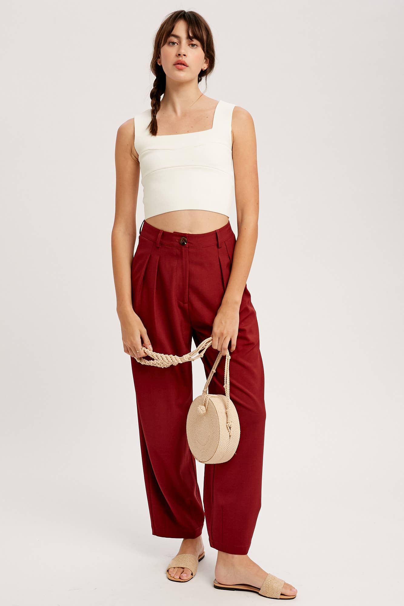 Pleated Wide-Leg Trousers
