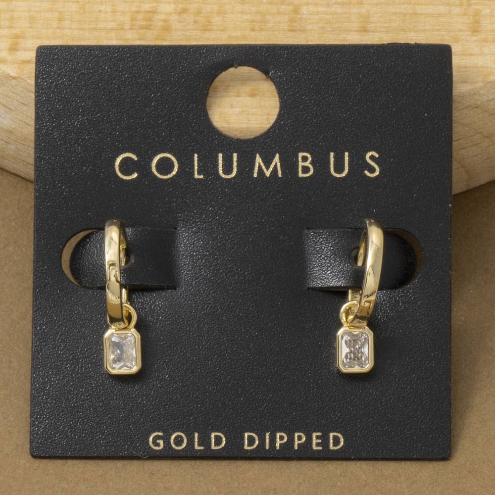 Golden Baguette Huggie Earrings