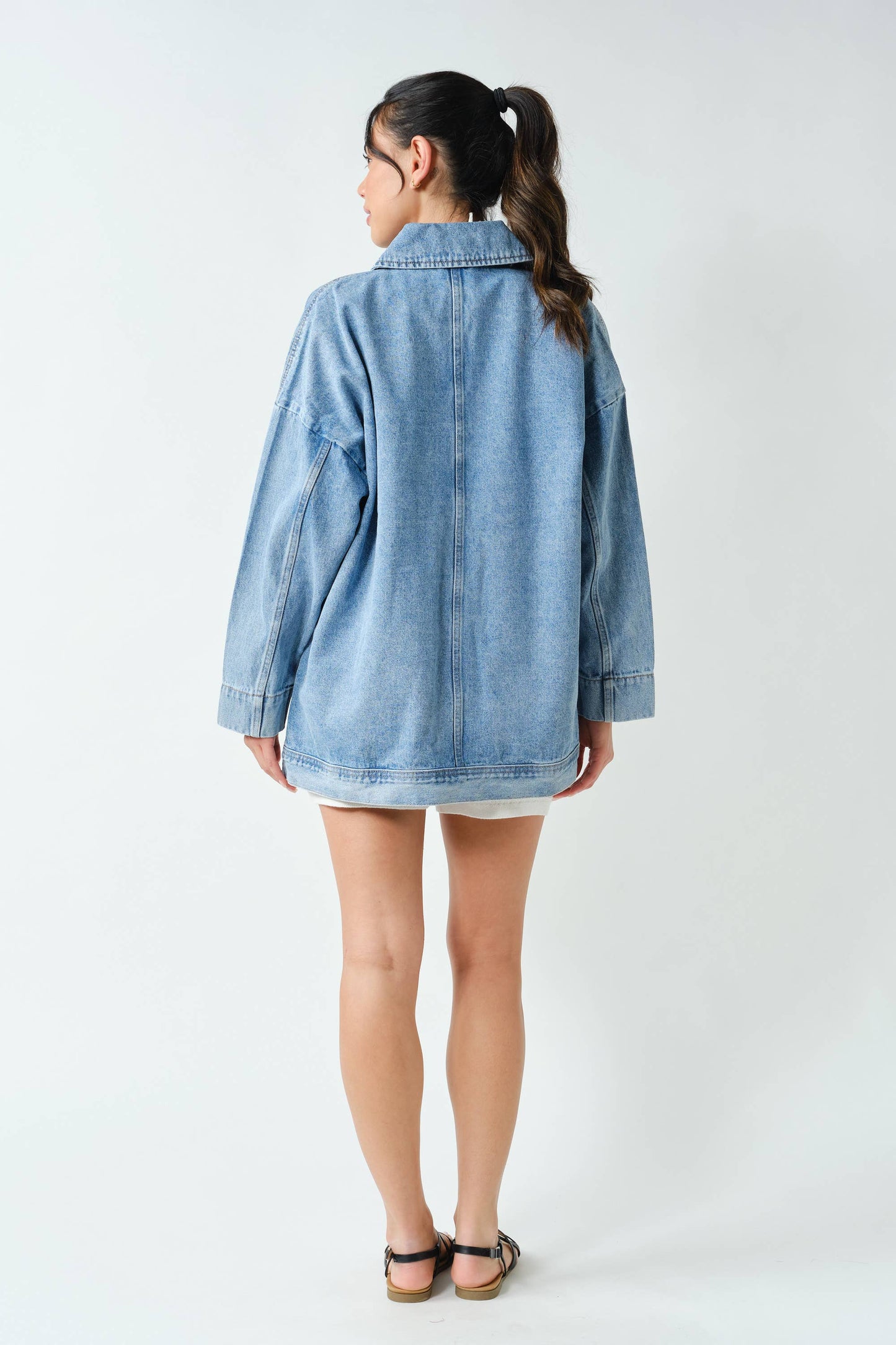 Oversized Boxy-Cut Denim Jacket