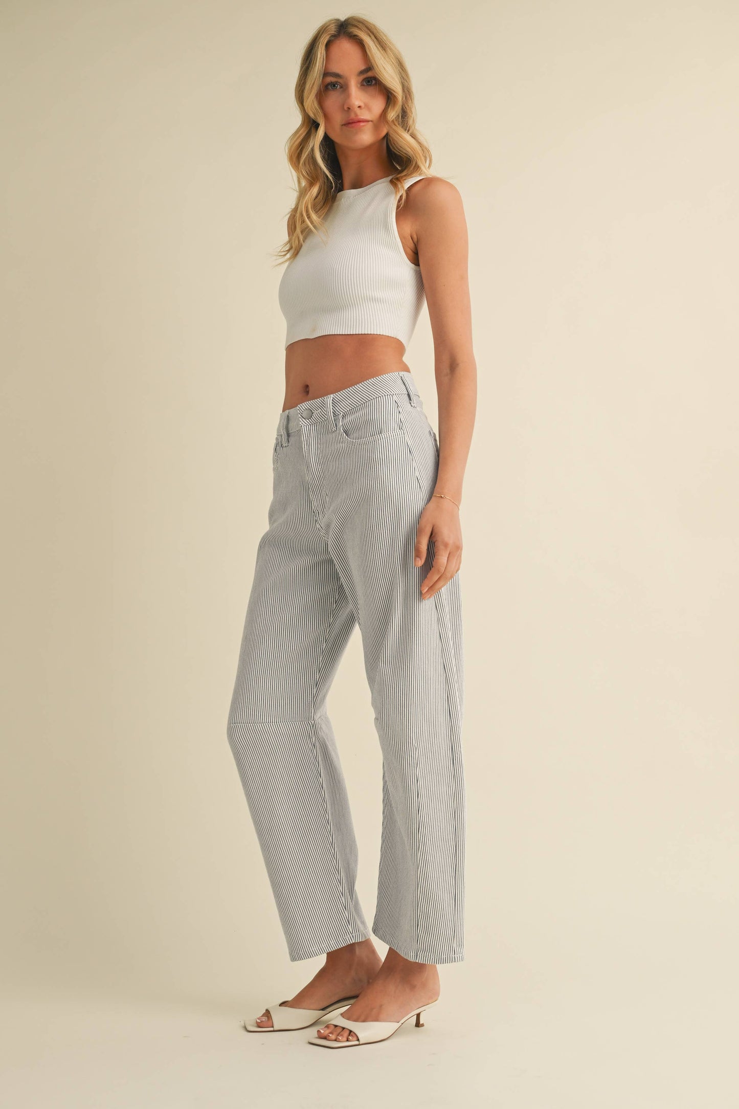 Stripe Barrel Jean