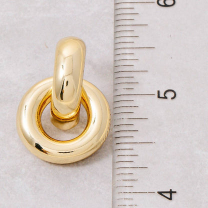 Gold Dipped Simple Door Knocker Drop Earrings