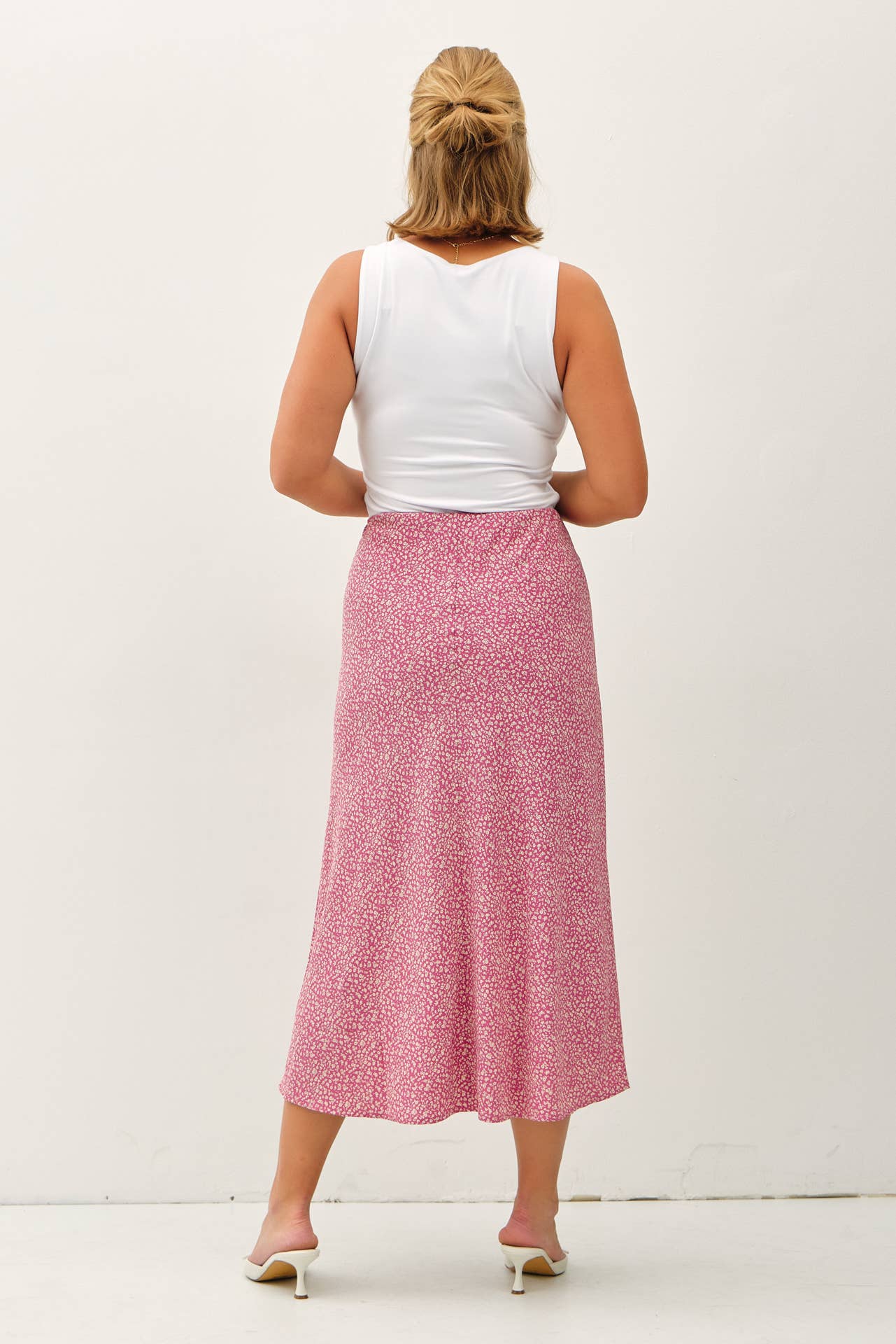 Plus Floral Midi Skirt