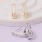 Square Studded Edge J Hoop Earrings