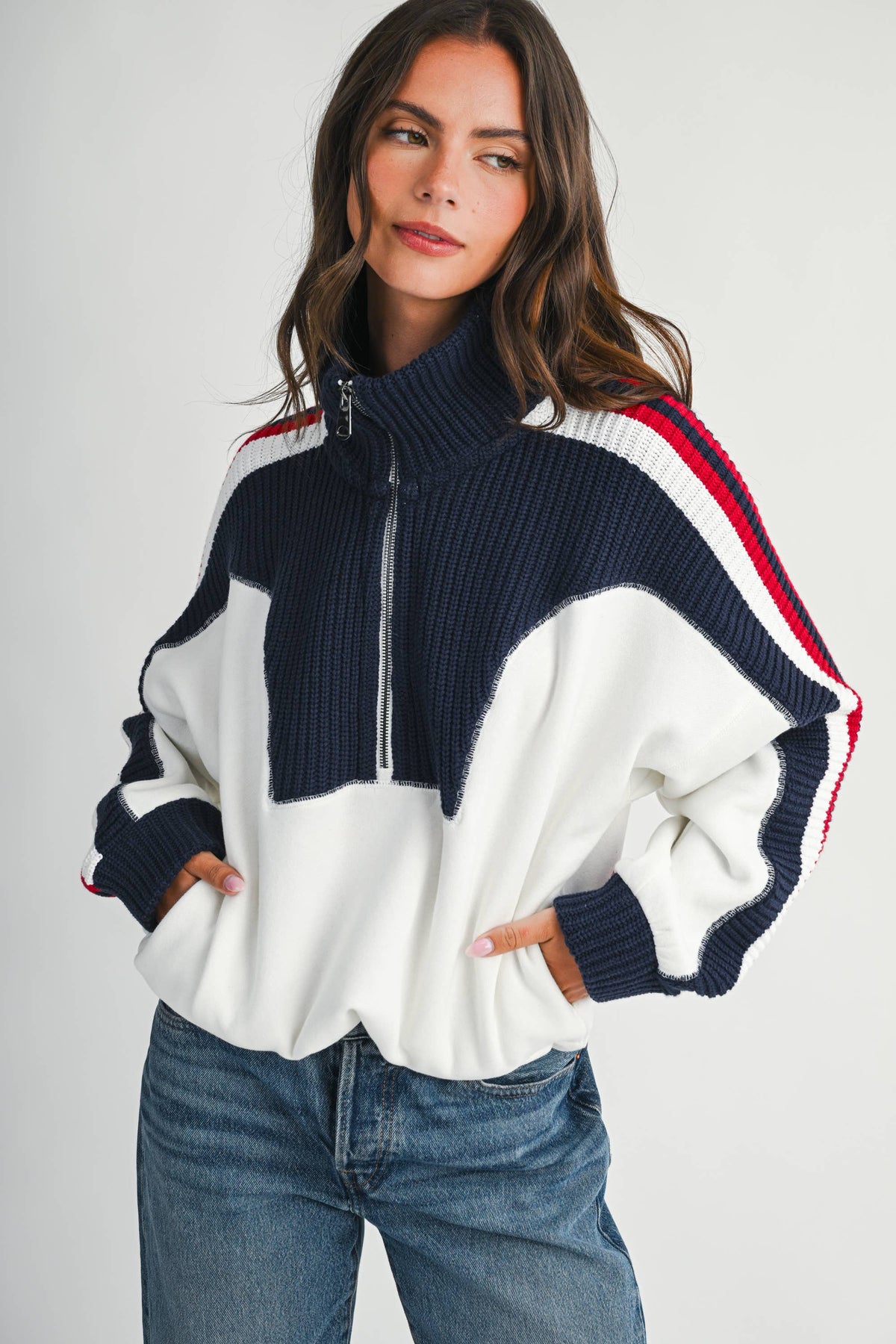 Vintage Varsity Half-Zip Pullover