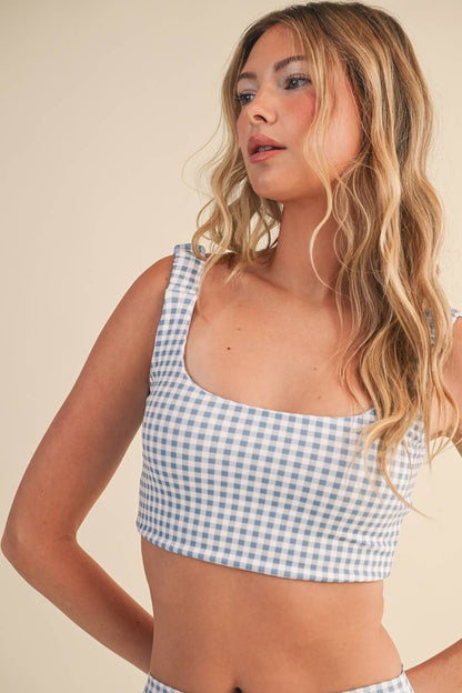 Gingham Ruched Bra