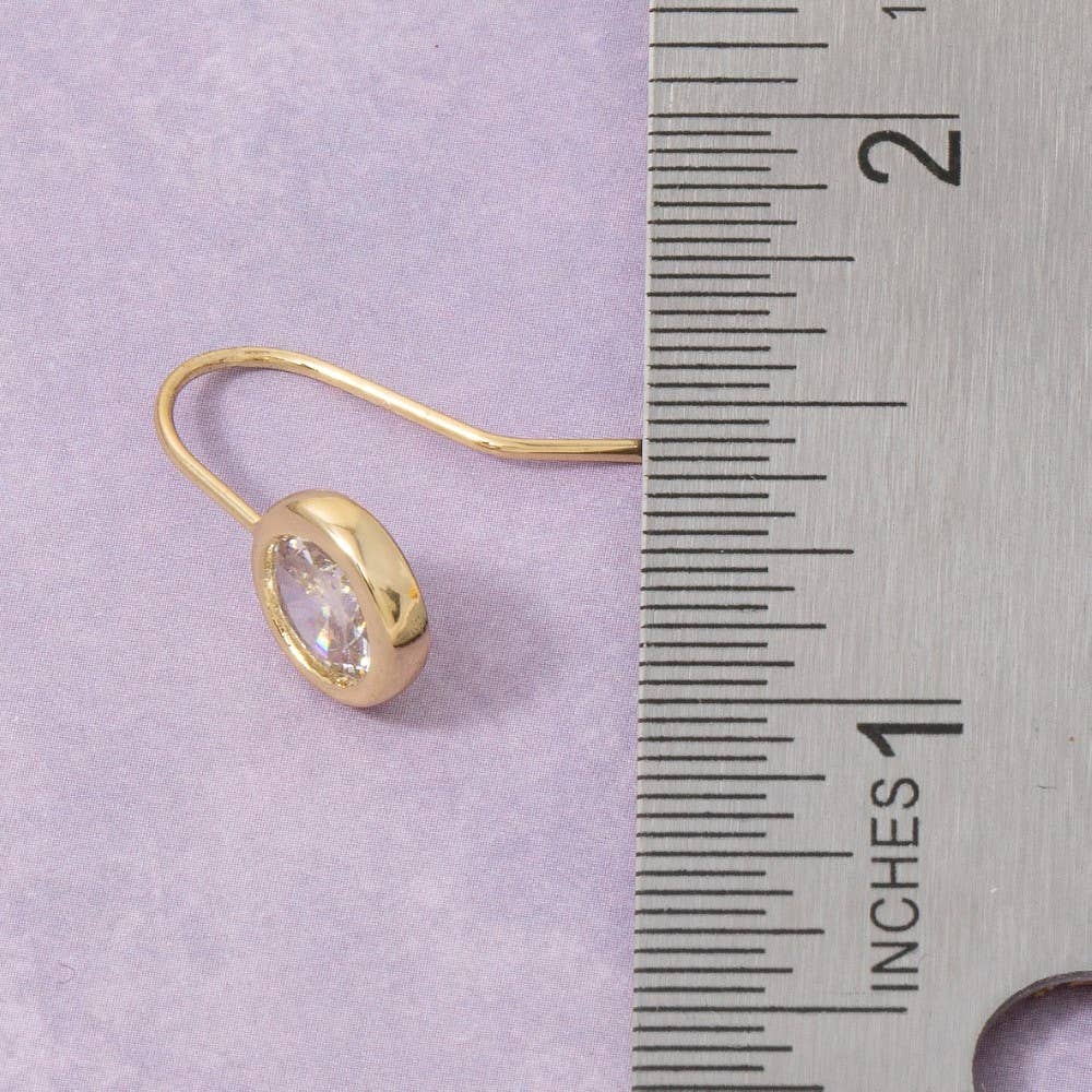 Radiant Round Bezel Drop Earrings