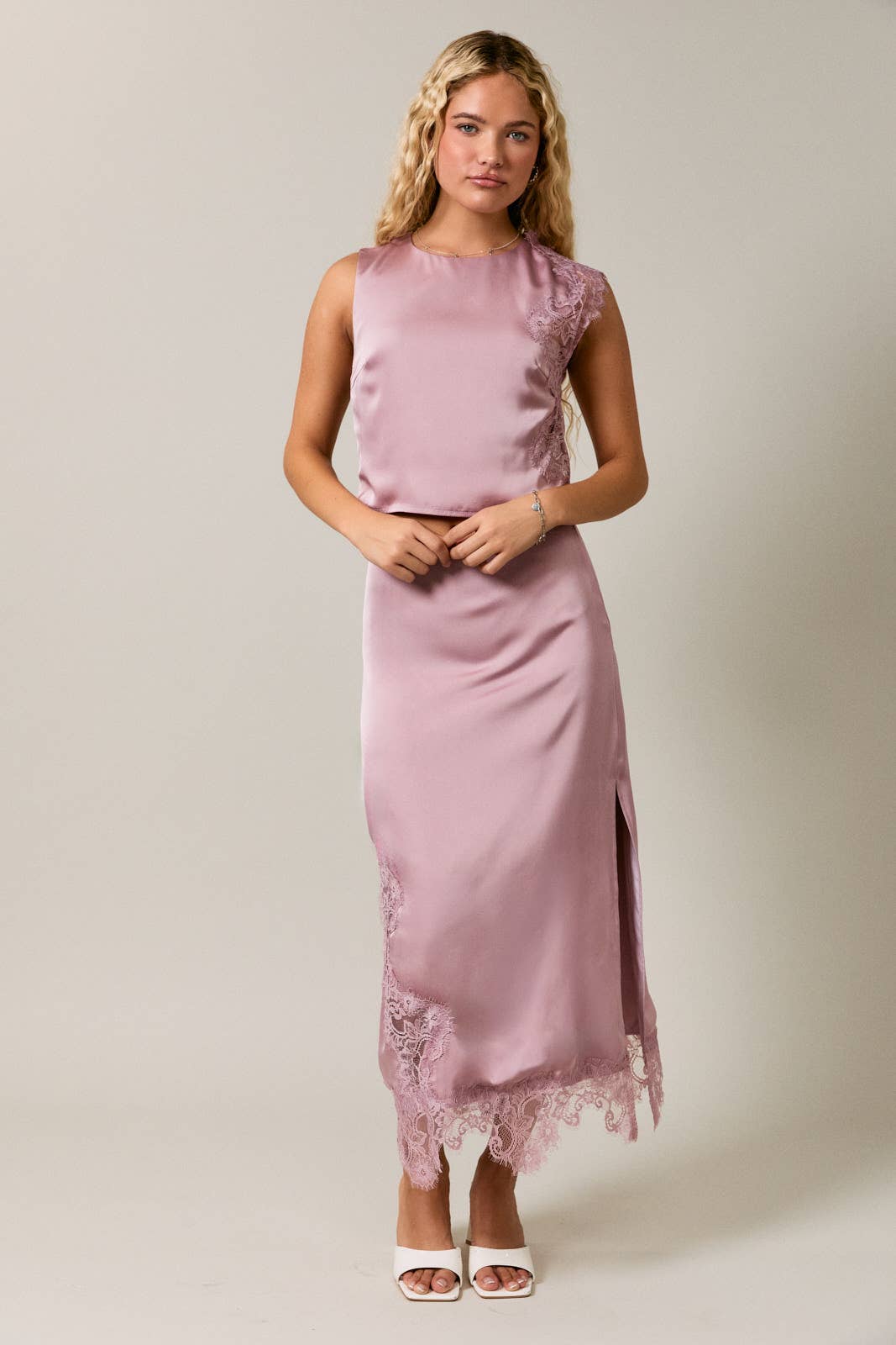 Rosé Romance Midi Skirt