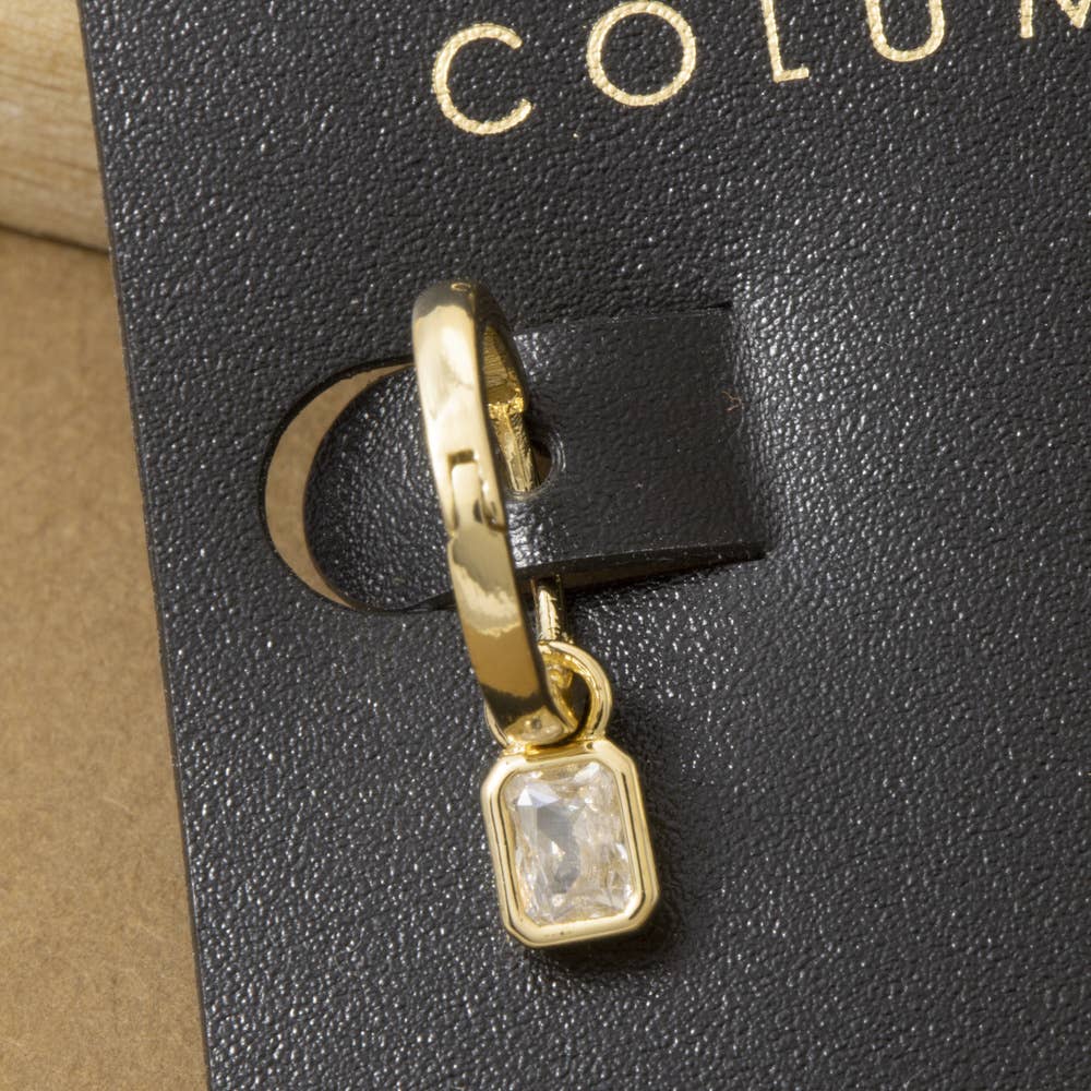 Golden Baguette Huggie Earrings