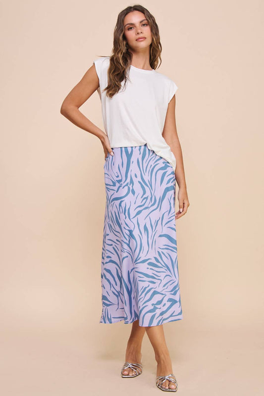 Midi Skirt Zebra Blue