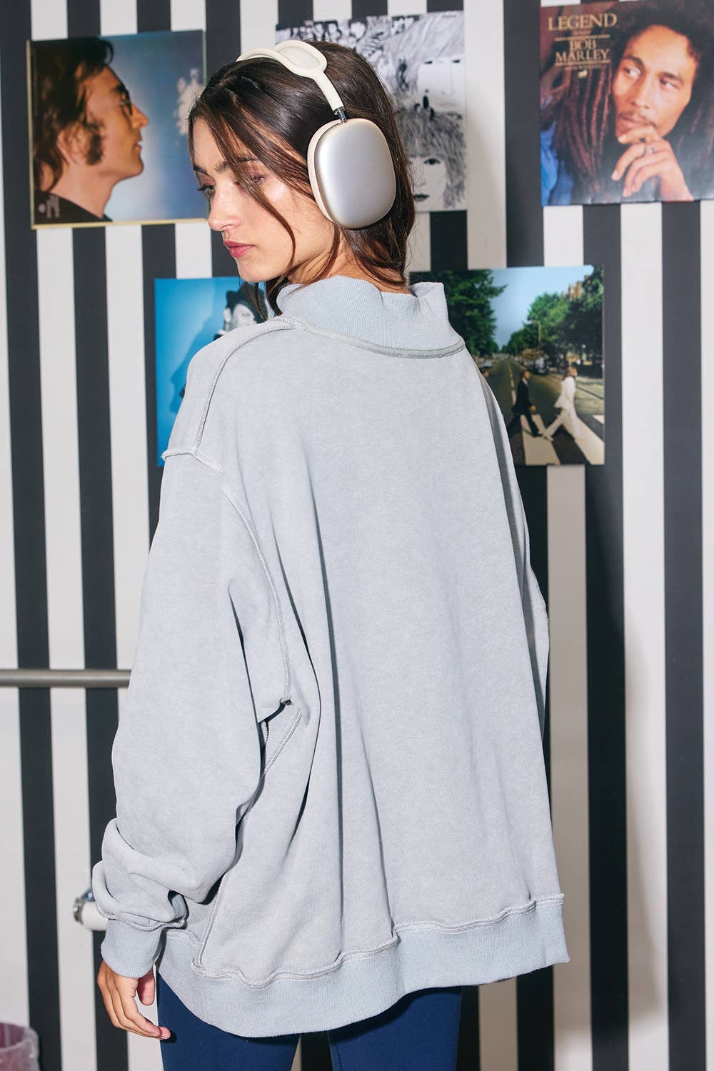 Retro Wash Mock Neck Pullover