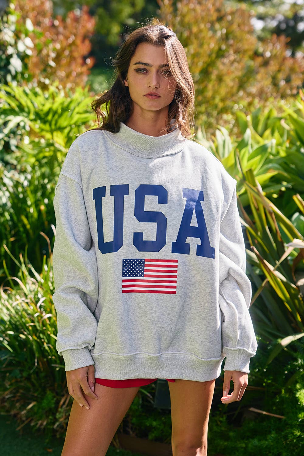 USA/America Print Reversible Mockneck