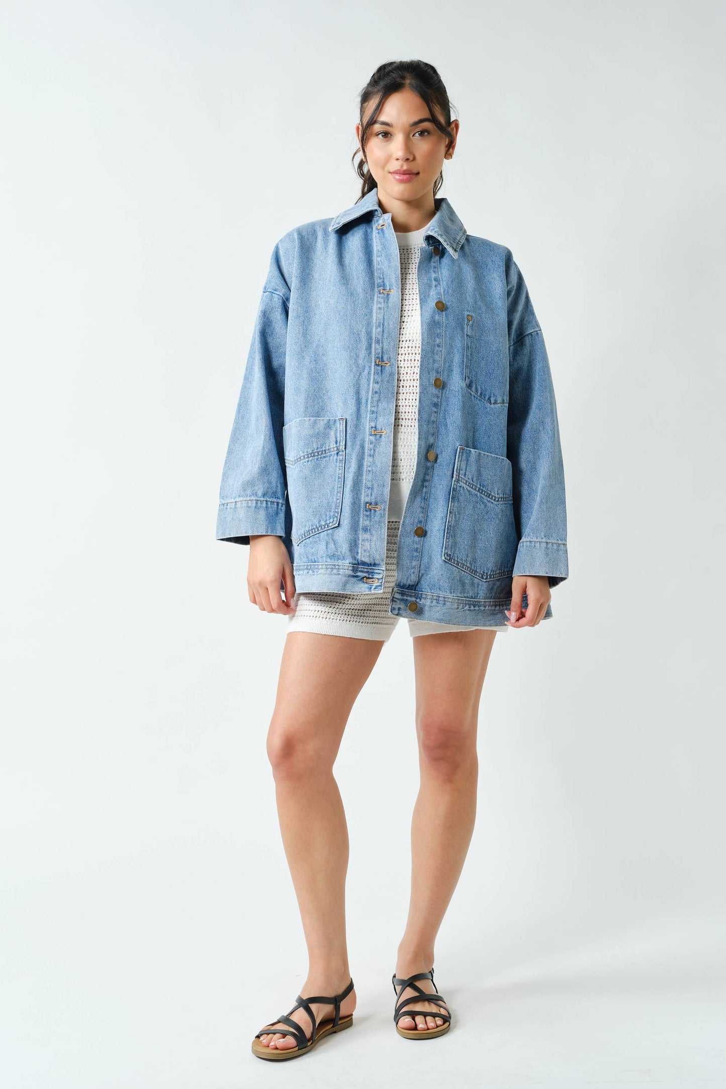 Oversized Boxy-Cut Denim Jacket