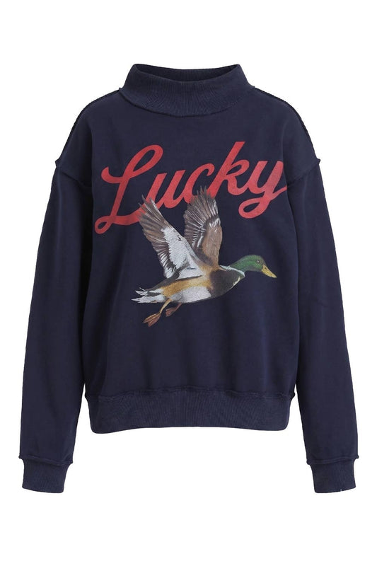 'Lucky & Mallard' Reversible Mock-Neck Sweatshirt