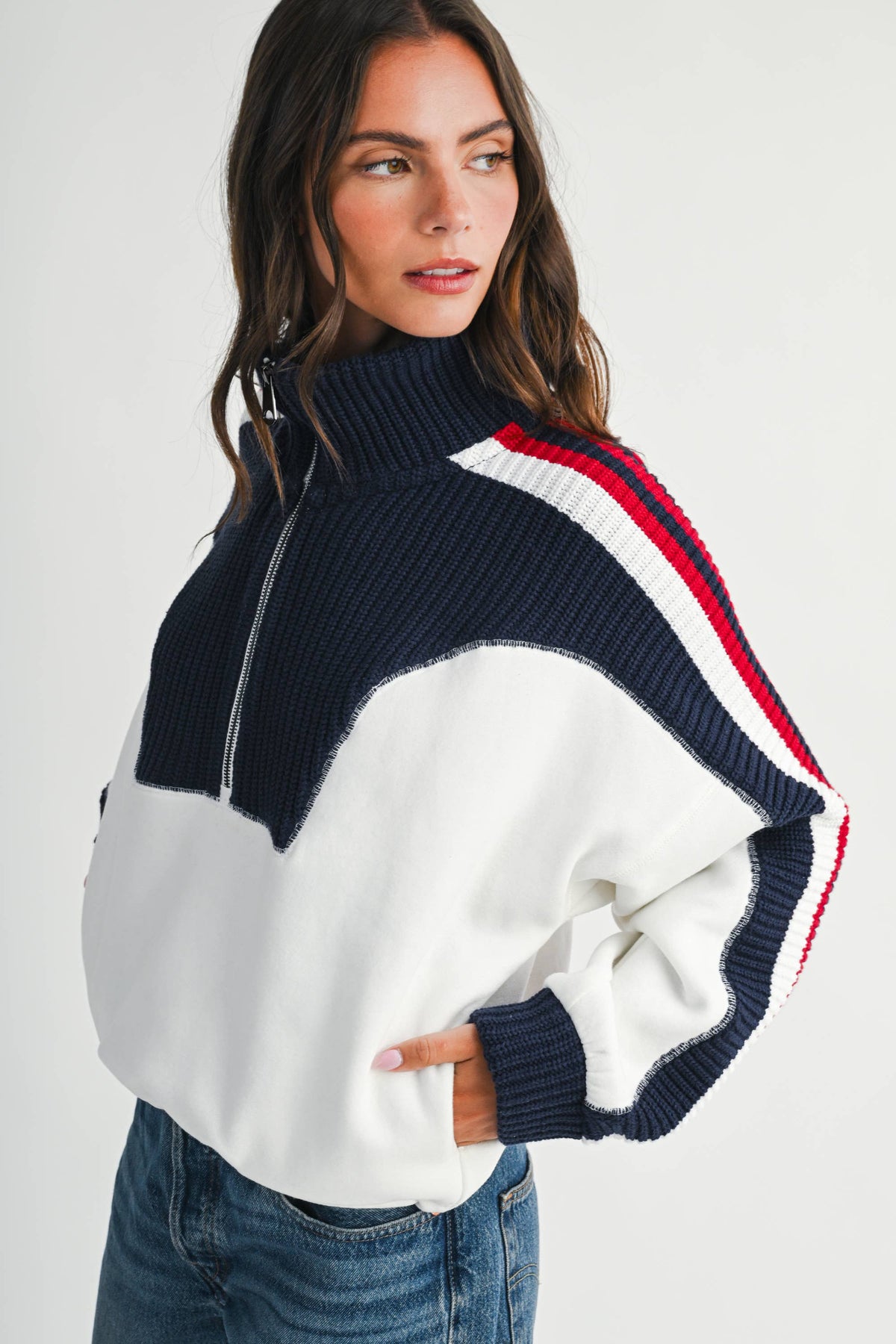 Vintage Varsity Half-Zip Pullover