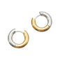 Two Tone 18K Gold Plated Basic Huggie