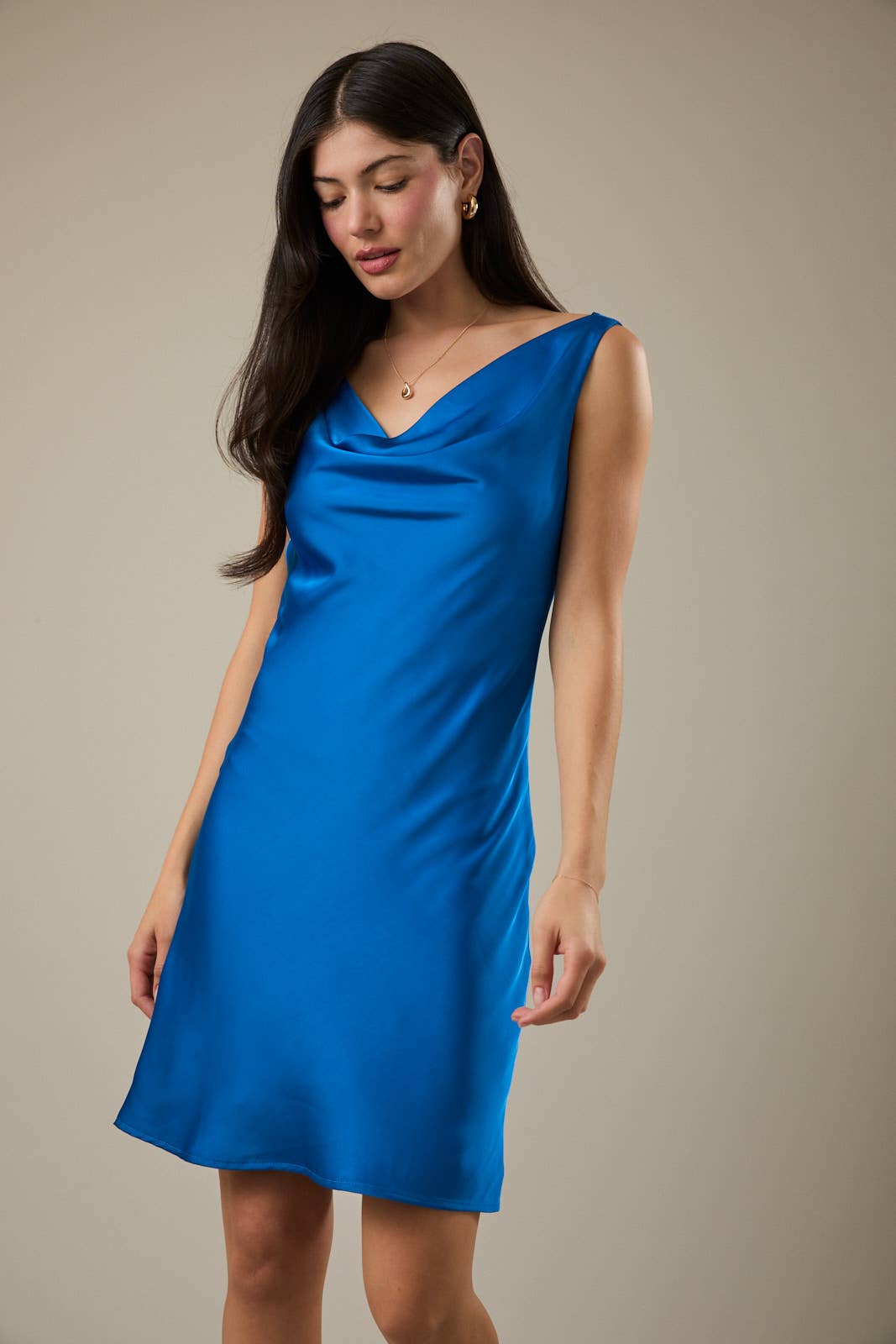 Blue Skies Satin Mini Dress