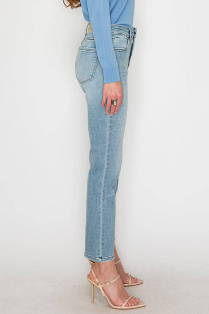 High Rise Slim Straight Jeans