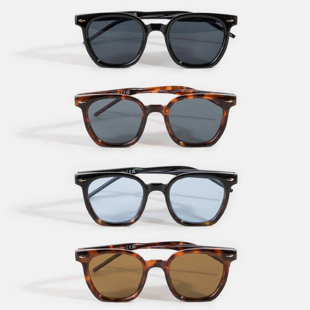 Round Tortoise Frame Sunglasses