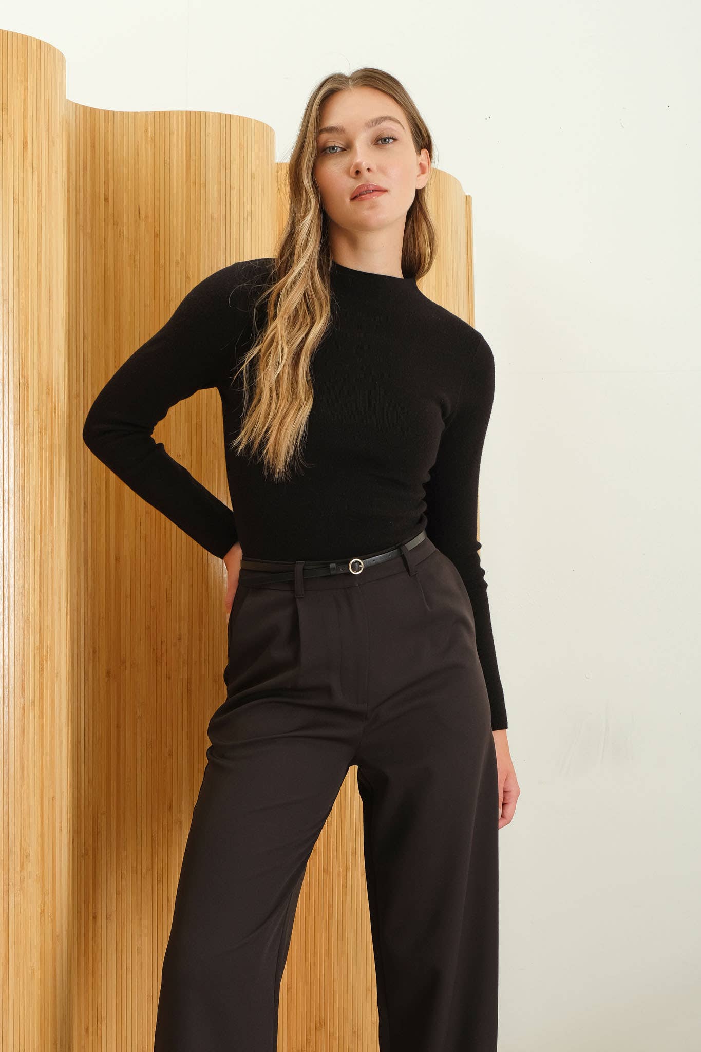 Knit Mock Neck Top | Choose Color