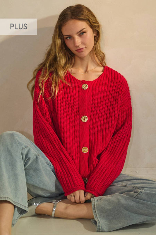 Plus Willow Knit Cardigan