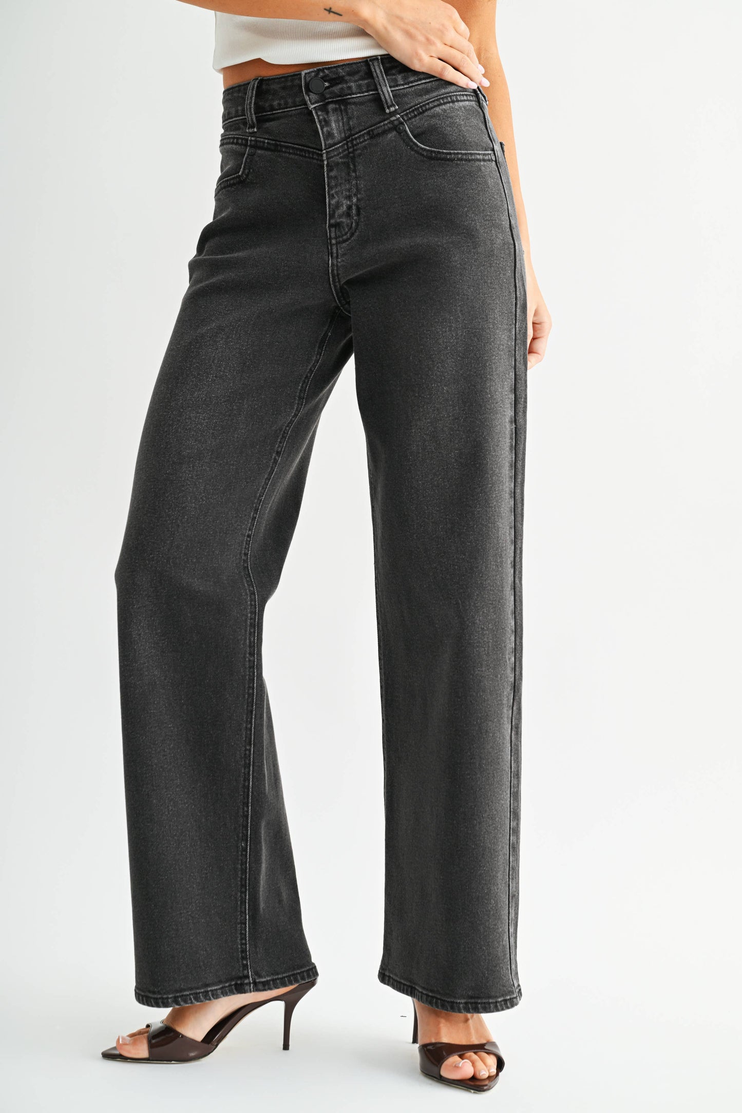 Washed Black Straight-Leg Jeans | JBD