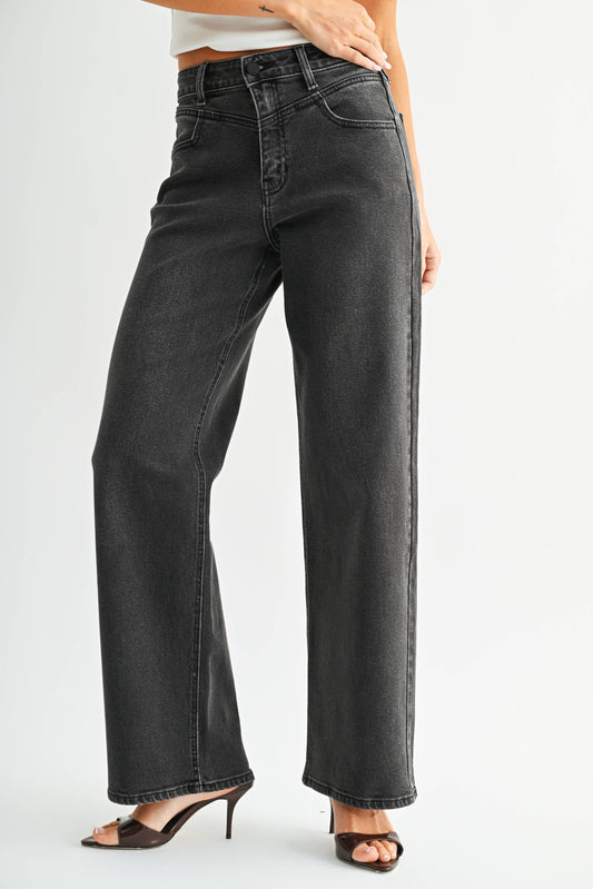 Washed Black Straight-Leg Jeans | JBD