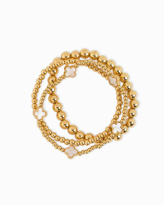 Clover Stretch Beaded Bracelets | Set of 3