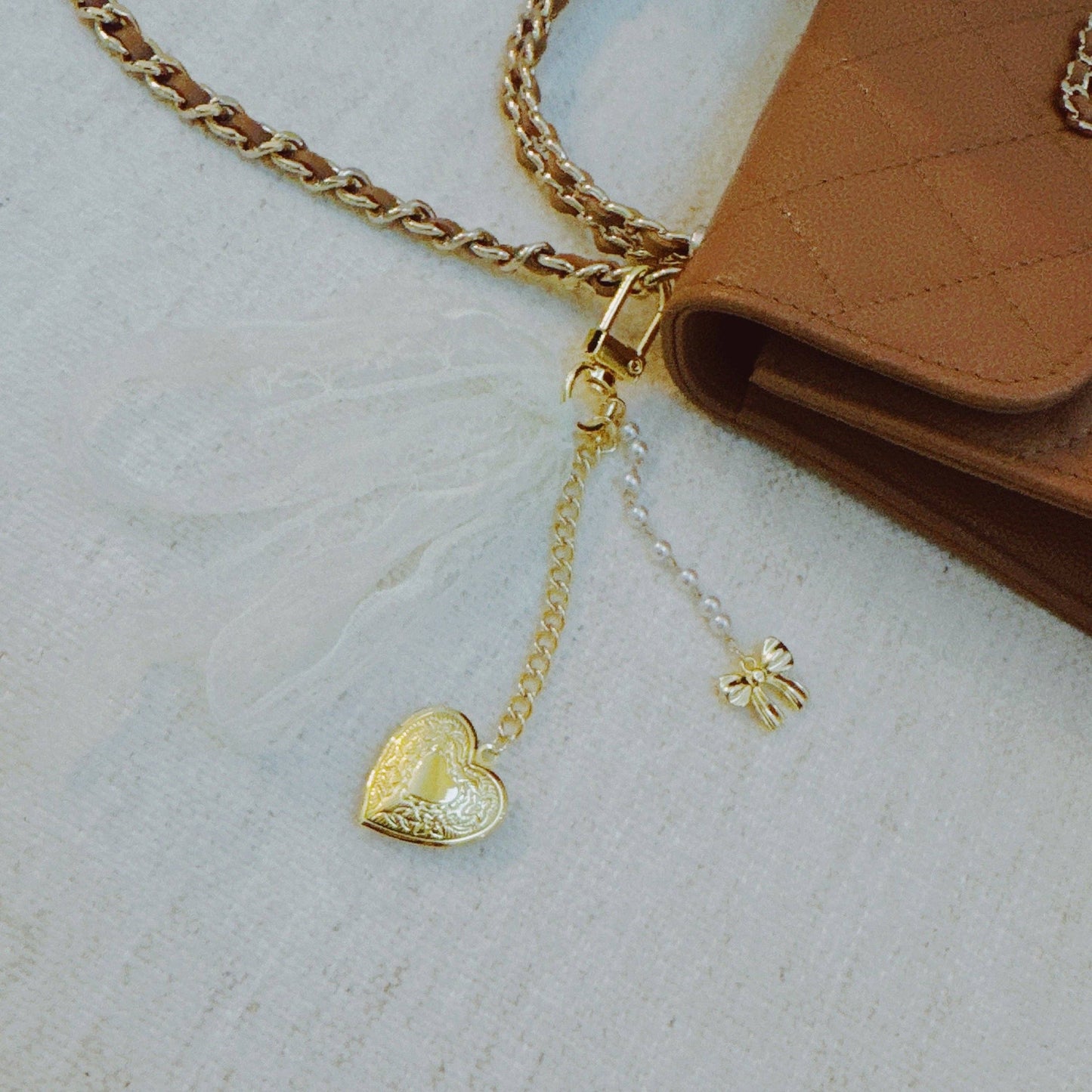 Lace & Love Heart Bag Charm