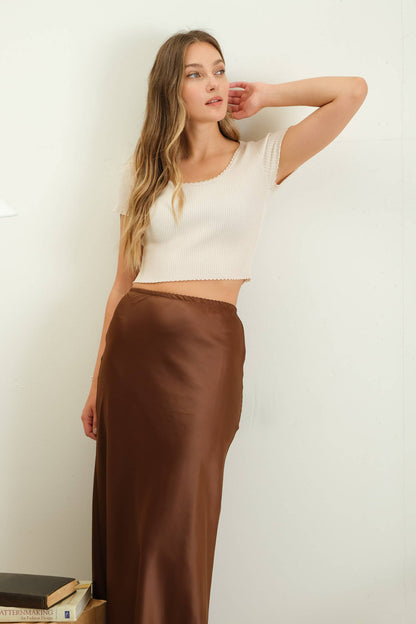 Satin Midi Skirt