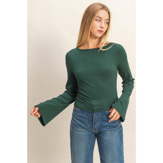 Long Sleeve Ribbed Knit Top