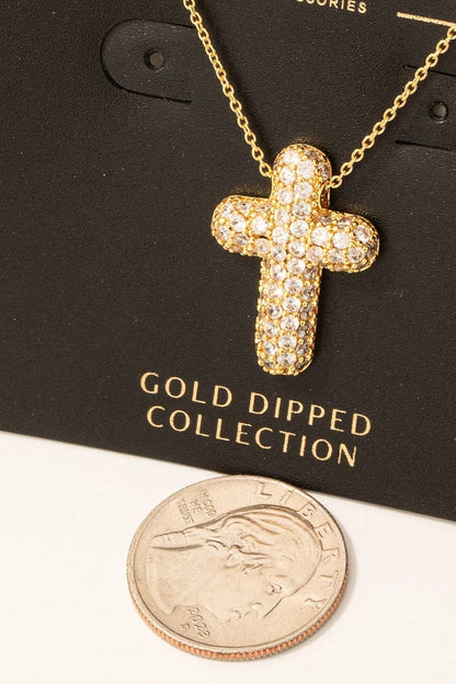 Bubble Cross Pendant Necklace