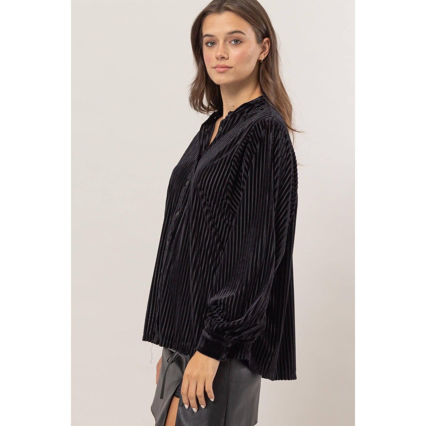 Velvet Striped Blouse