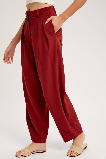 Pleated Wide-Leg Trousers