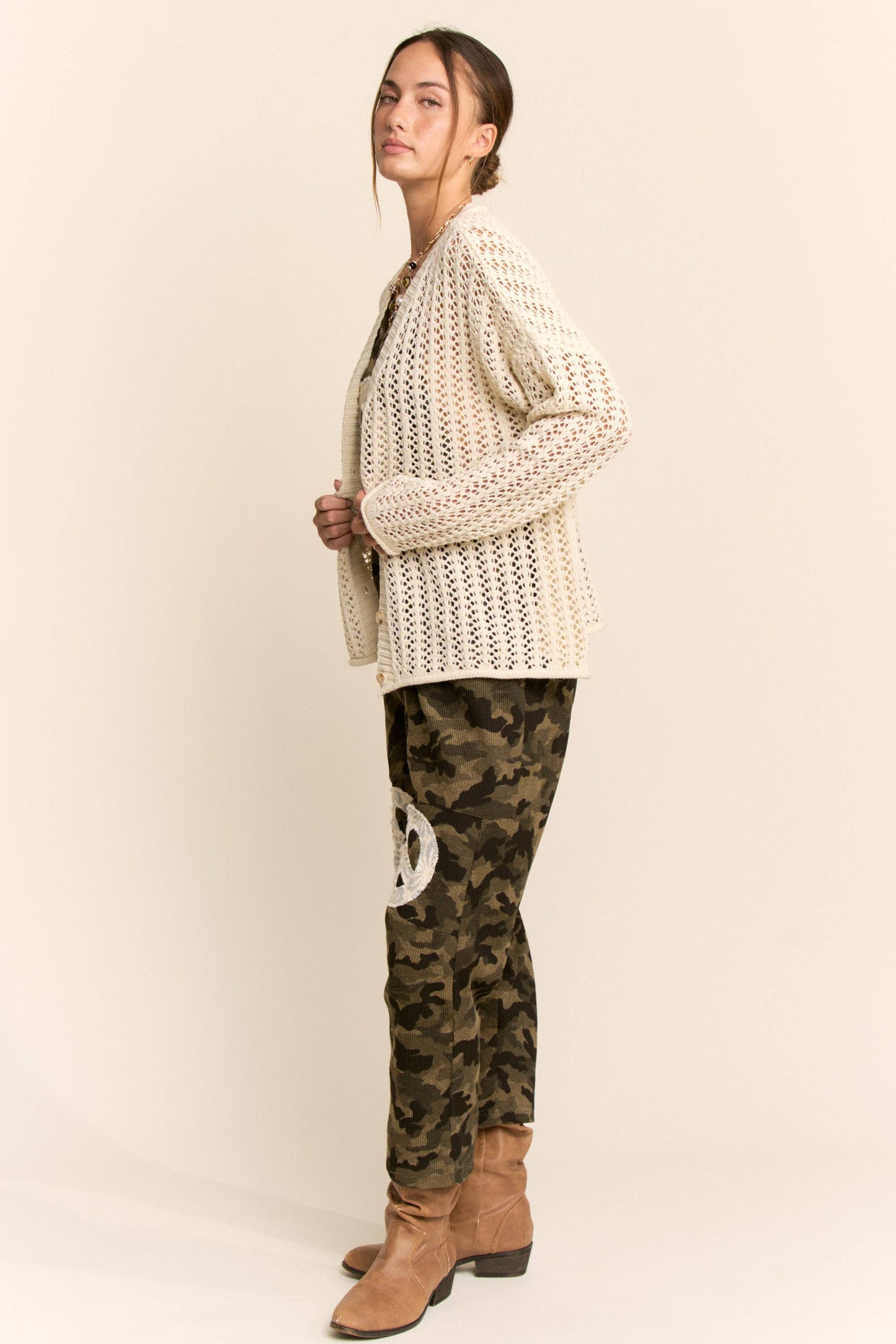 Plus Knit Crochet Cardigan