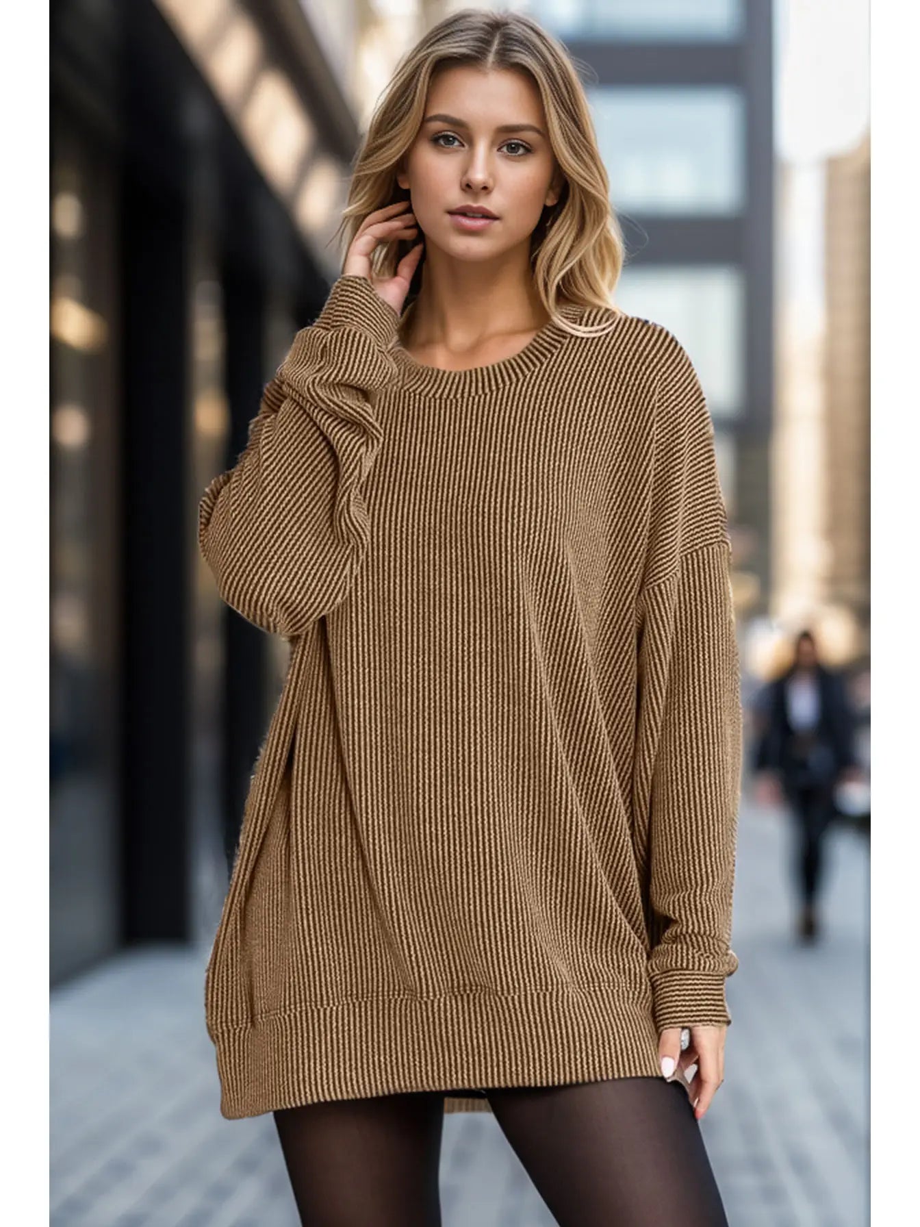 Wave Rib Oversized Sweatshirt | Choose Color