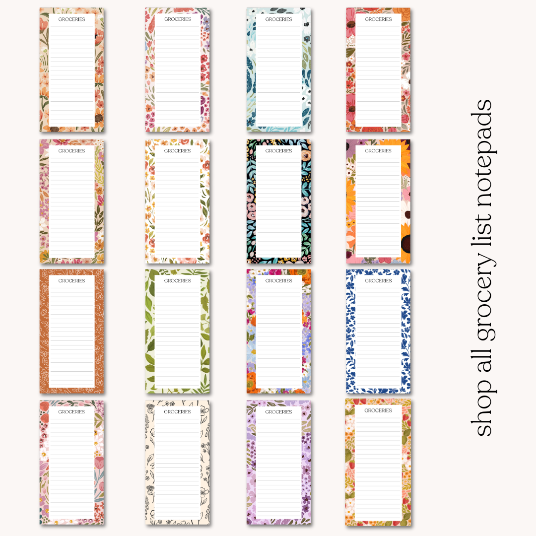 Spring Garden Magnetic Grocery Notepad