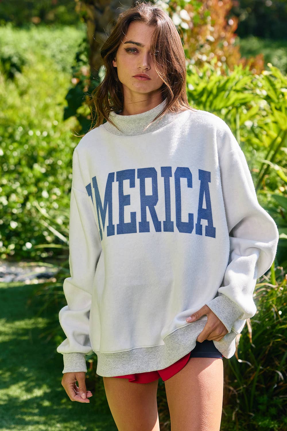 USA/America Print Reversible Mockneck