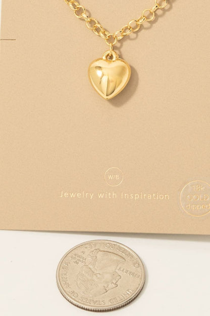 Heart Pendant Chain Necklace