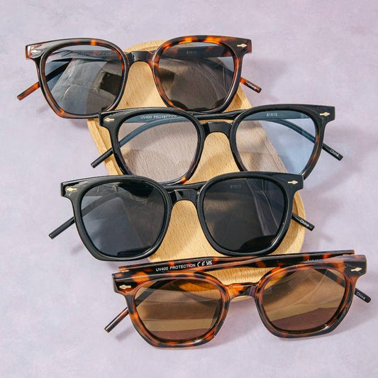 Round Tortoise Frame Sunglasses