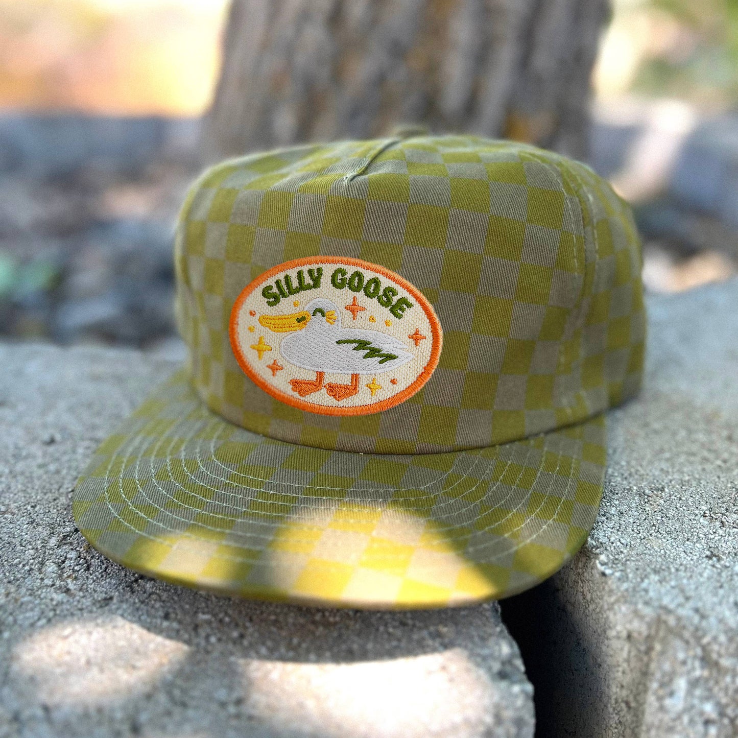 Silly Goose 5-Panel Checkered Floppy Hat
