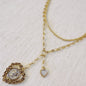 Double Chain Heart Pendant Necklace