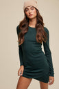 Cozy Ribbed Long Sleeve Knit Mini Dress