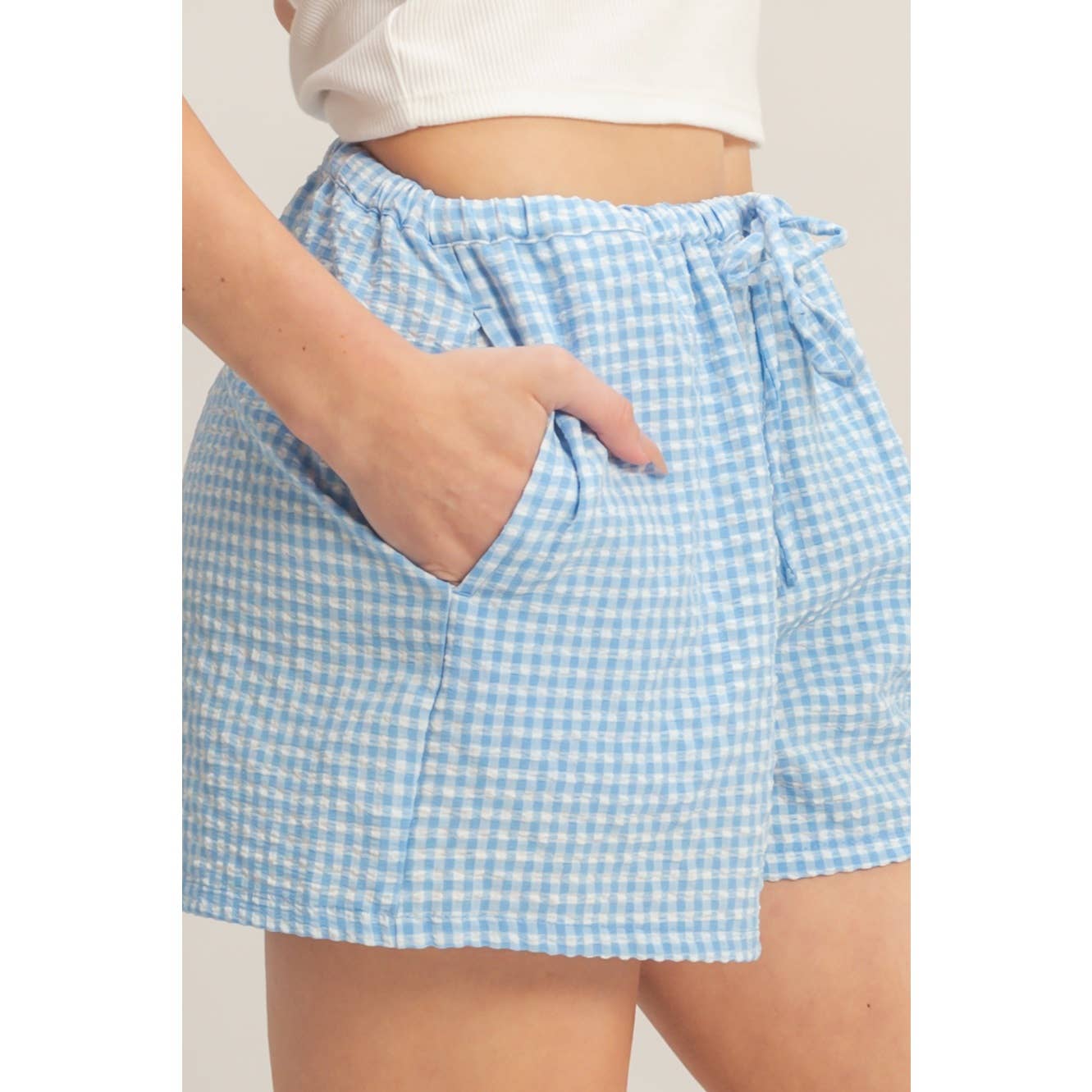 Gingham Relaxed Fit Shorts
