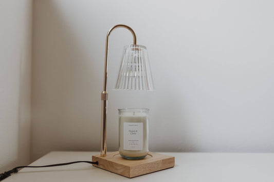 Fluted Glass Candle Warmer Lamp