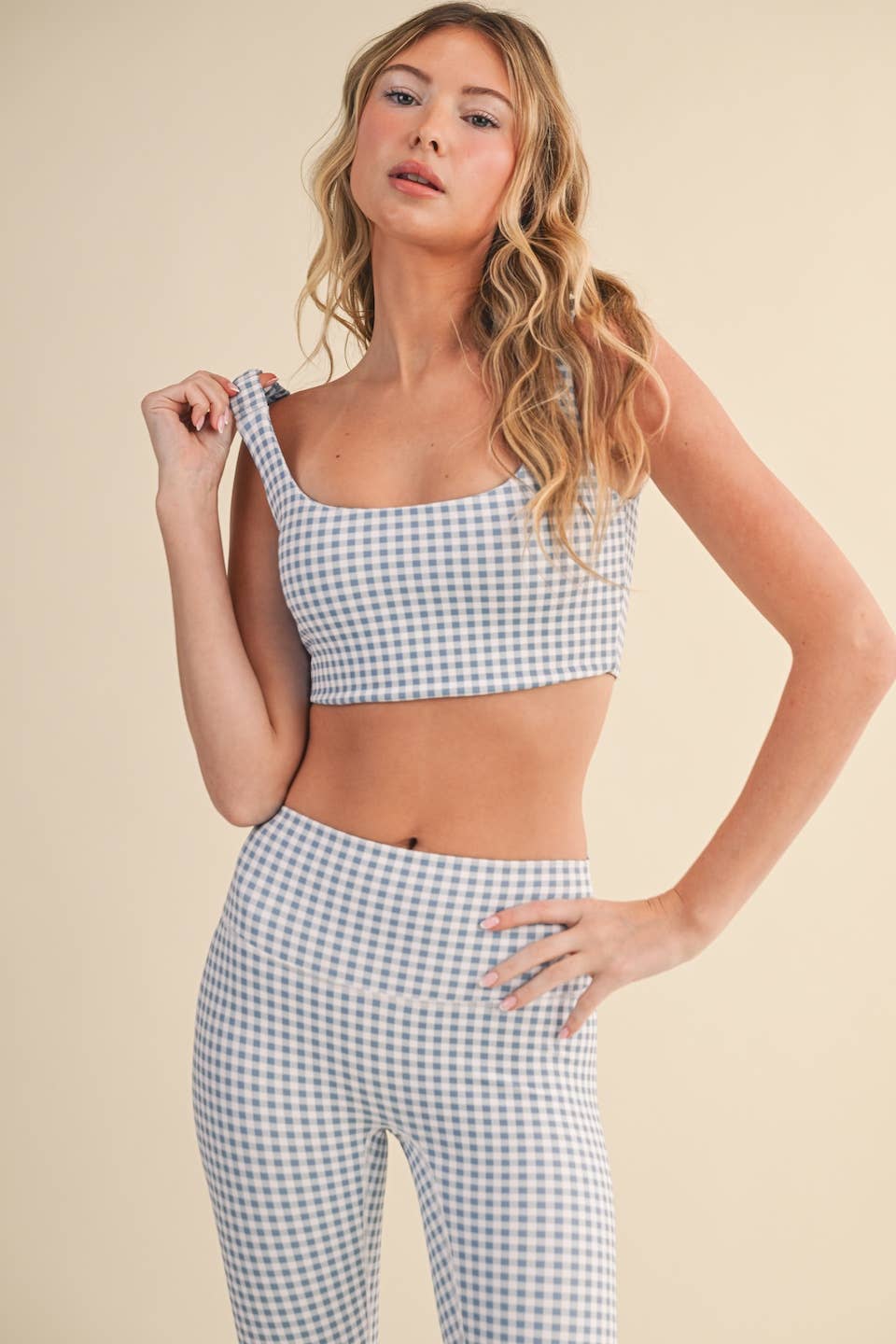 Gingham Ruched Bra