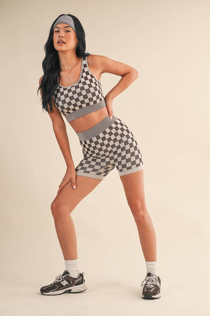 Checkmate Cropped Two Piece Set