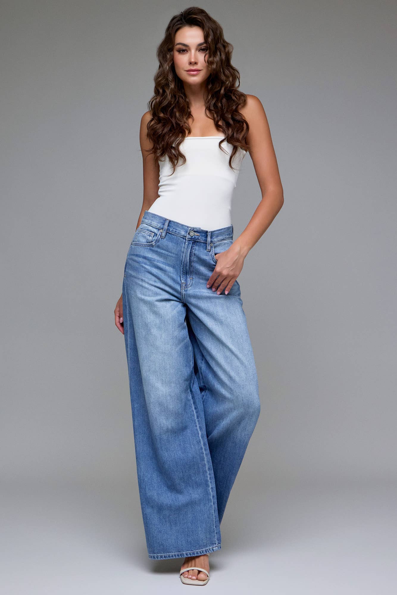 Luca 33" Inseam Wide Leg Jeans