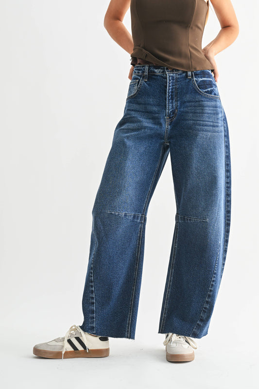 Just Black Denim Barrel Jean – Dark Denim