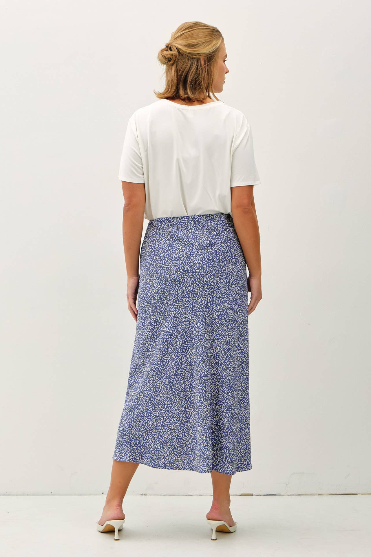 Plus Floral Midi Skirt
