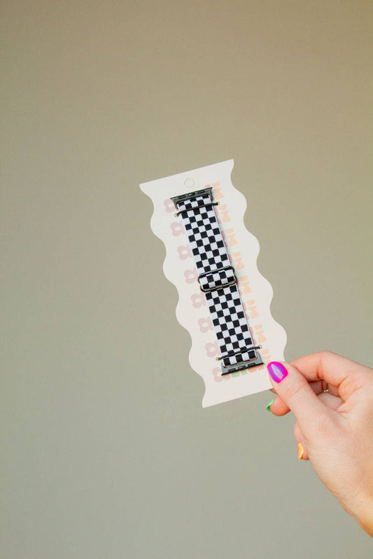 Black Checkerboard Adjustable Elastic